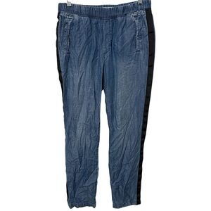 Cloth and Stone Chambray Pants Black Stripe Sz XS Anthropologie